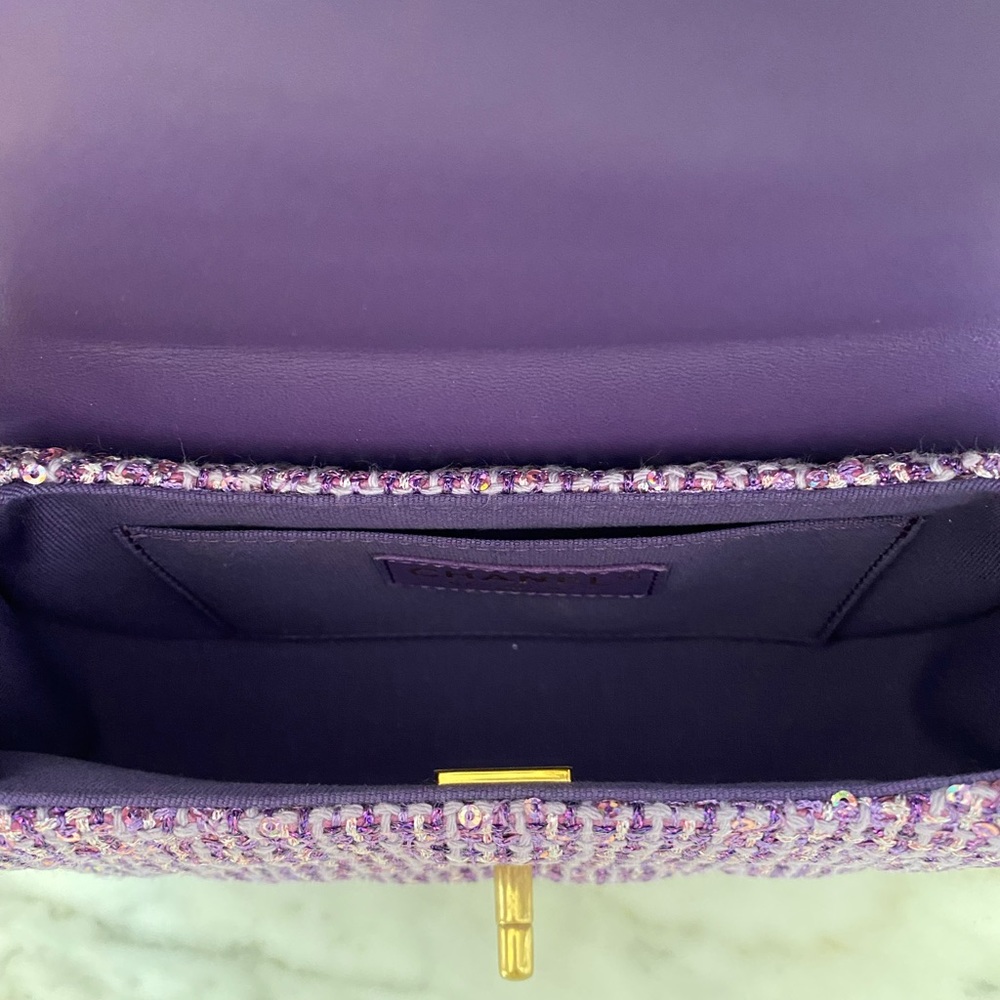 NEW Chanel 24C Purple Small Bag with top handle - Picture 5 of 7